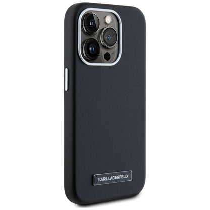 Funda MagSafe para Apple iPhone 15 Pro Max, Karl Lagerfeld, FW Metal Plate, Negra