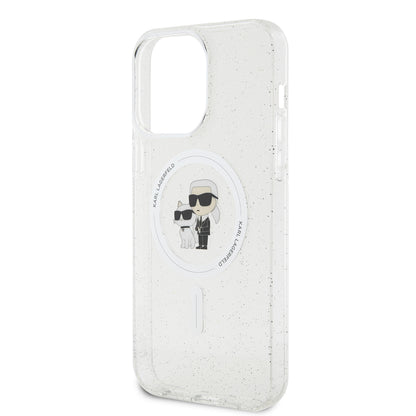 Funda MagSafe para Apple iPhone 15 Pro Max, Karl Lagerfeld, Glitter, Transparente