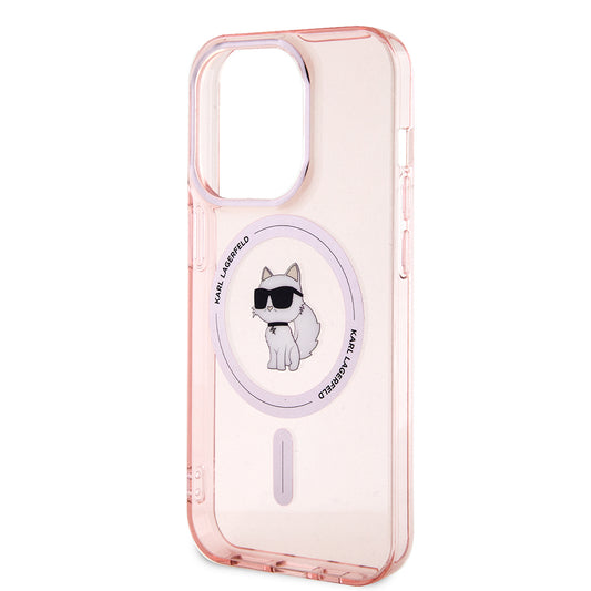 Funda MagSafe para Apple iPhone 15 Pro Max, Karl Lagerfeld, IML Choupette, Rosa