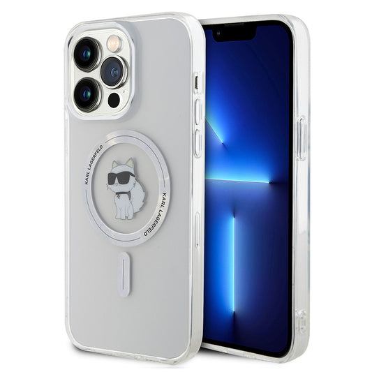 Funda MagSafe para Apple iPhone 15 Pro Max, Karl Lagerfeld, IML Choupette, Transparente