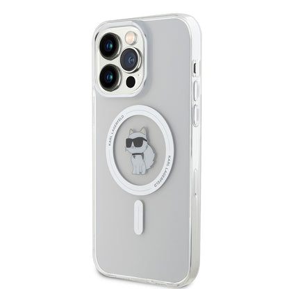 Funda MagSafe para Apple iPhone 15 Pro Max, Karl Lagerfeld, IML Choupette, Transparente