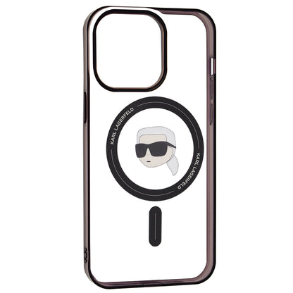 Funda MagSafe para Apple iPhone 15 Pro Max, Karl Lagerfeld, IML Karl's Head, Transparente