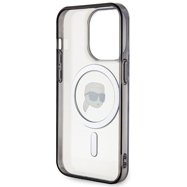 Funda MagSafe para Apple iPhone 15 Pro Max, Karl Lagerfeld, IML Karl's Head, Transparente