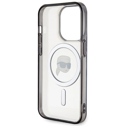 Funda MagSafe para Apple iPhone 15 Pro Max, Karl Lagerfeld, IML Karl's Head, Transparente