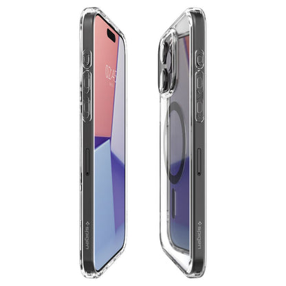 Funda MagSafe para Apple iPhone 15 Pro Max, Spigen, Ultra Hybrid Carbon, Transparente