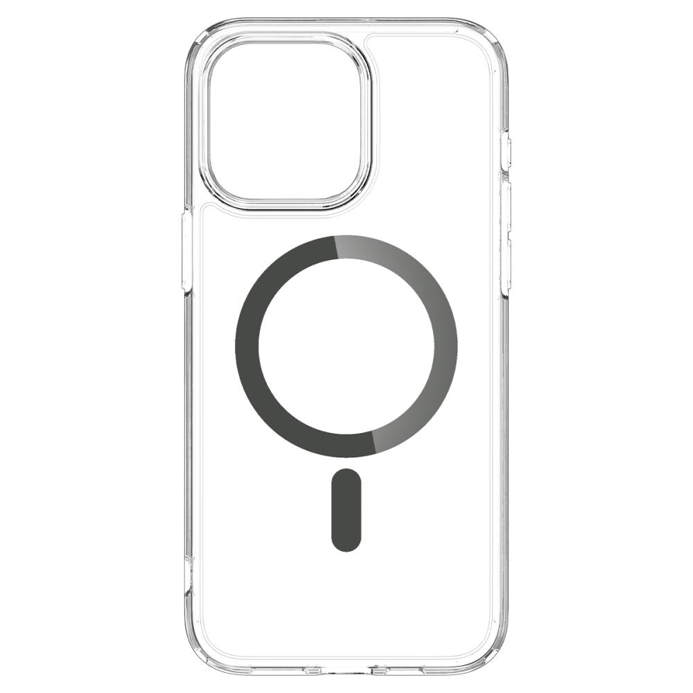 Funda MagSafe para Apple iPhone 15 Pro Max, Spigen, Ultra Hybrid Carbon, Transparente