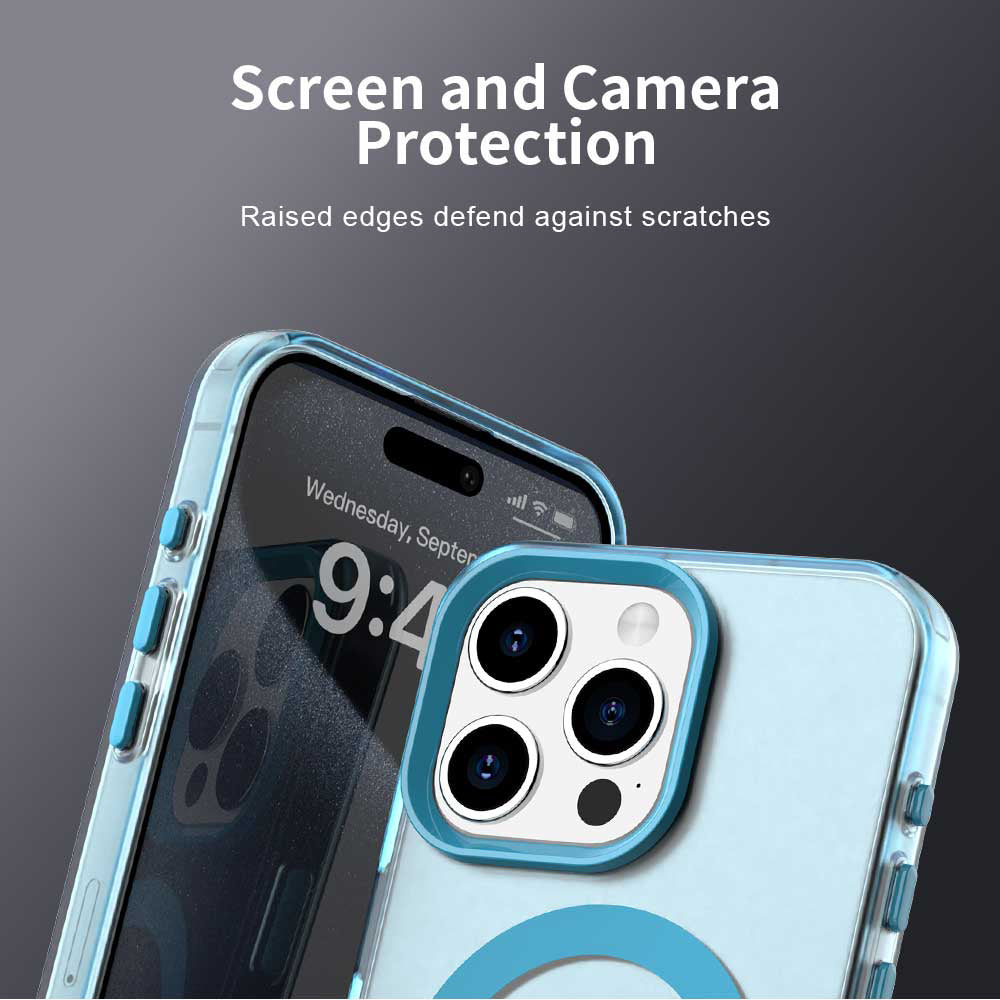 Funda MagSafe para Apple iPhone 15 Pro Max, Techsuit, CandyCase, Azul
