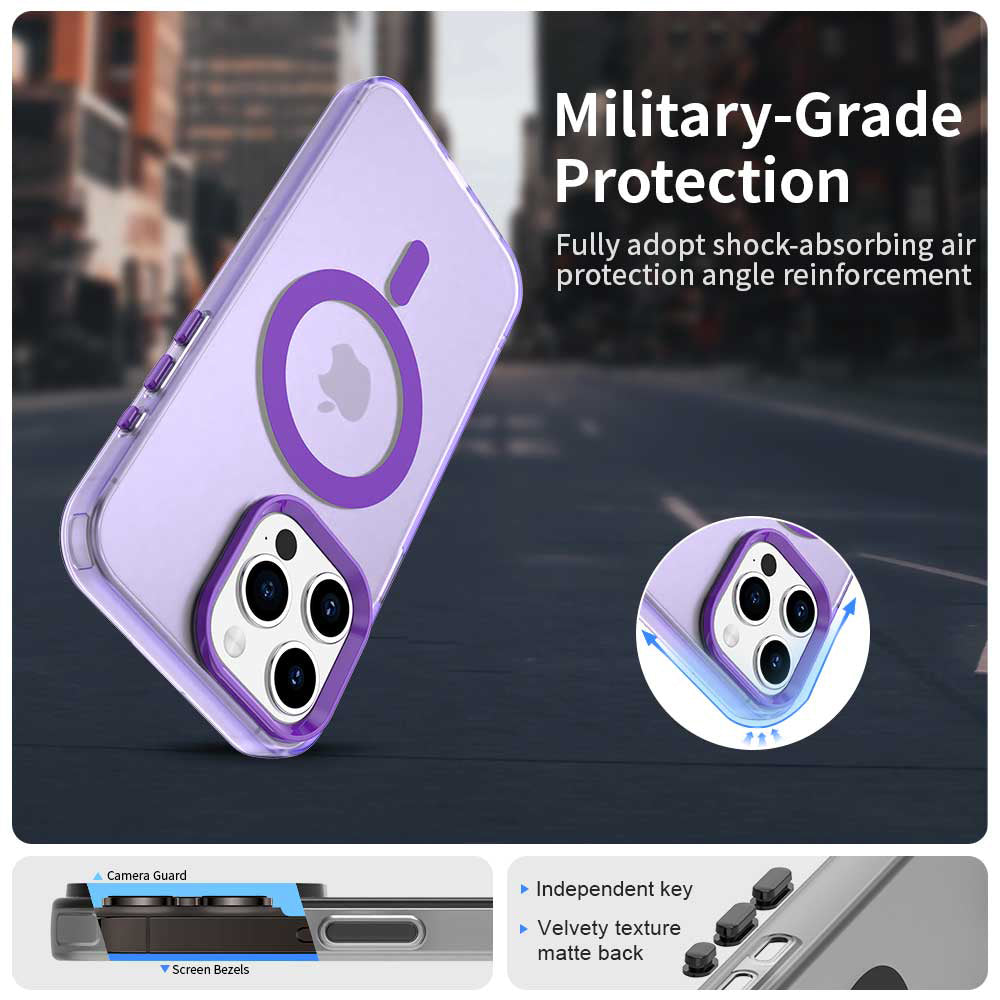 Funda MagSafe para Apple iPhone 15 Pro Max, Techsuit, CandyCase, Morado