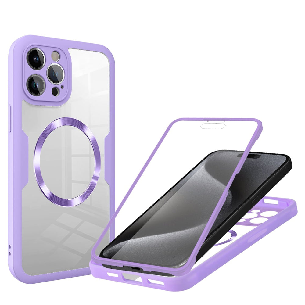 Funda MagSafe para Apple iPhone 15 Pro Max, Techsuit, ColorVerse 360, Morado