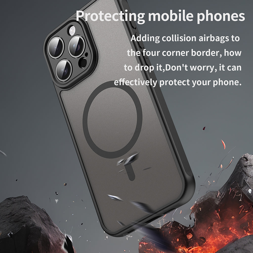 Funda MagSafe para Apple iPhone 15 Pro Max, Techsuit, HaloFrost II, Negra