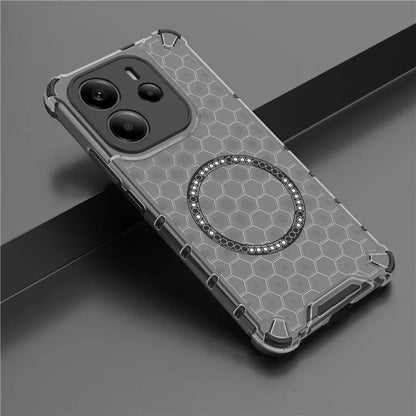 Funda MagSafe para Apple iPhone 15 Pro Max, Techsuit, HoneyComb Shield, Negra