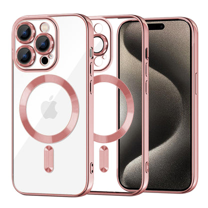 Funda MagSafe para Apple iPhone 15 Pro Max, Techsuit, Luxury Crystal, Rosa