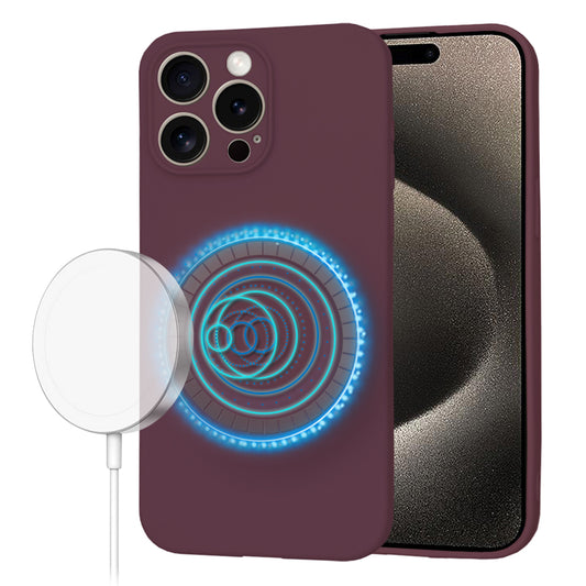 Funda MagSafe para Apple iPhone 15 Pro Max, Techsuit, SoftFlex, Granate