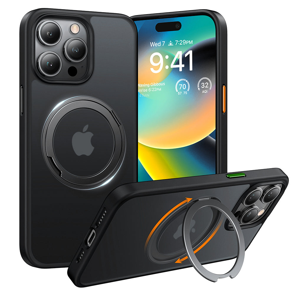 Funda MagSafe para Apple iPhone 15 Pro Max, Torras, Ostand Pro, Negra