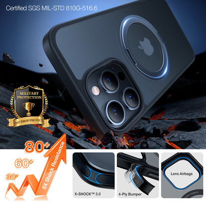 Funda MagSafe para Apple iPhone 15 Pro Max, Torras, Ostand Pro, Negra