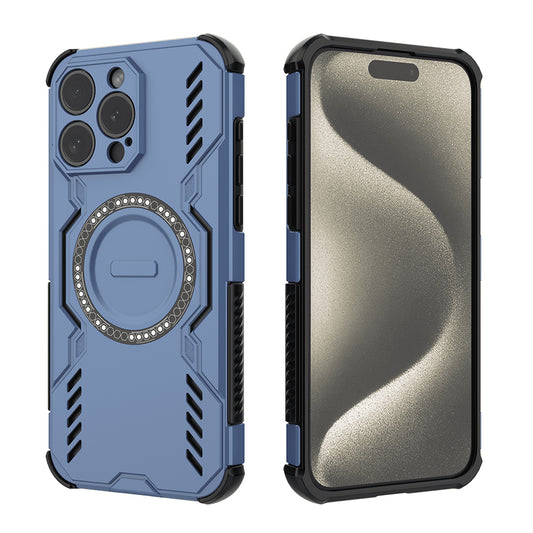 Funda MagSafe para Apple iPhone 15 Pro, Techsuit, ArmorMag, Azul