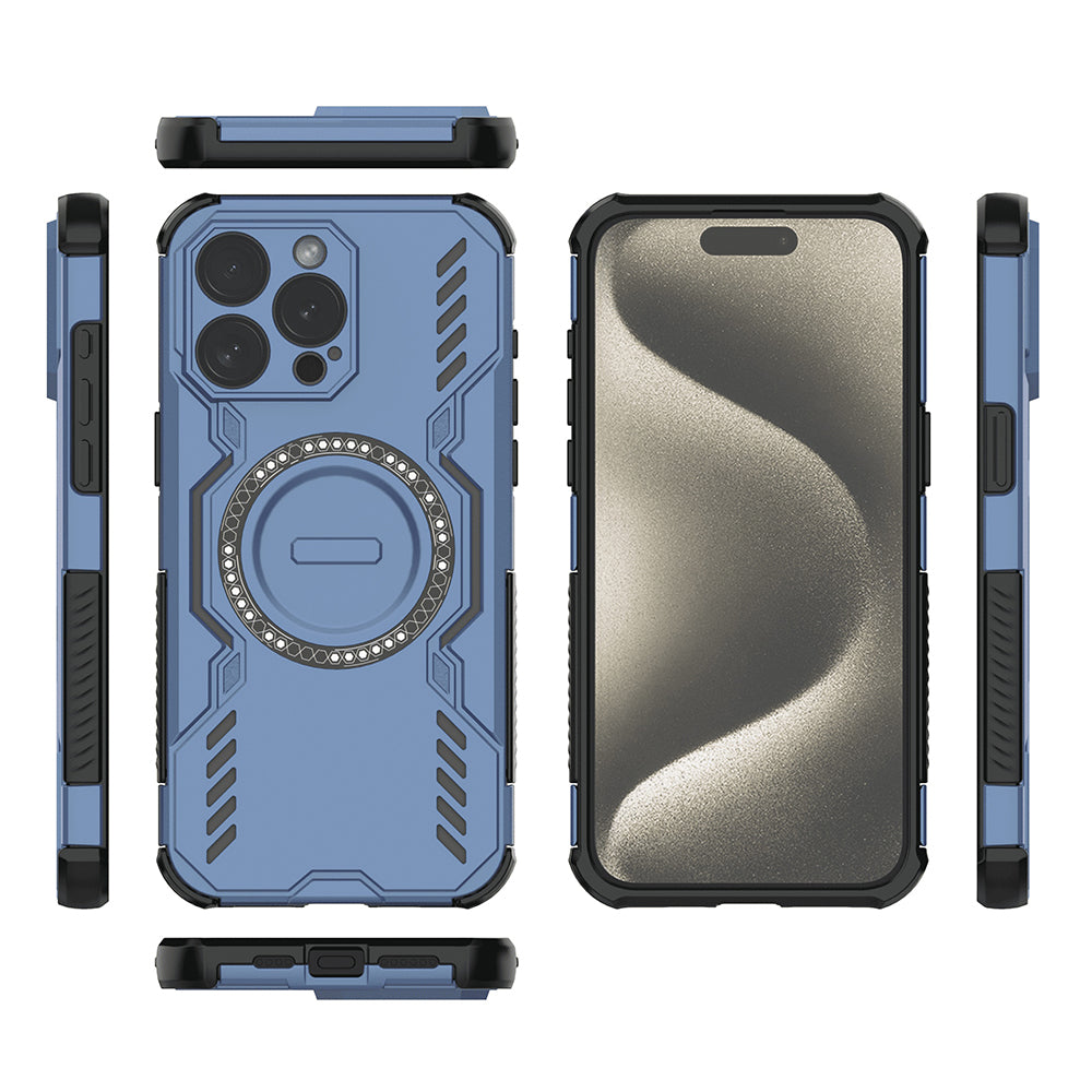 Funda MagSafe para Apple iPhone 15 Pro, Techsuit, ArmorMag, Azul