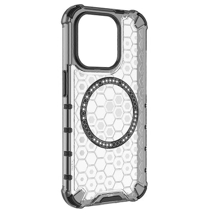 Funda MagSafe para Apple iPhone 15 Pro, Techsuit, HoneyComb Shield, Blanca