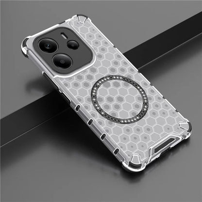 Funda MagSafe para Apple iPhone 15 Pro, Techsuit, HoneyComb Shield, Blanca