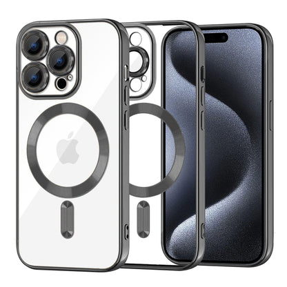 Funda MagSafe para Apple iPhone 15 Pro, Techsuit, Luxury Crystal, Negra