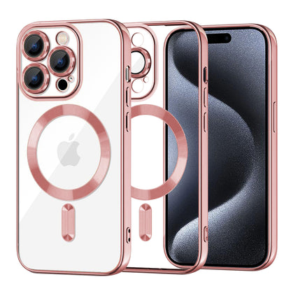 Funda MagSafe para Apple iPhone 15 Pro, Techsuit, Luxury Crystal, Rosa