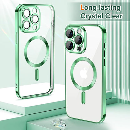 Funda MagSafe para Apple iPhone 15 Pro, Techsuit, Luxury Crystal, Verde Claro
