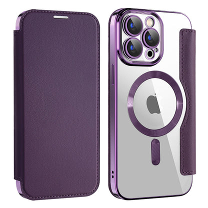 Funda MagSafe para Apple iPhone 15 Pro, Techsuit, SmartMag Book, Morado