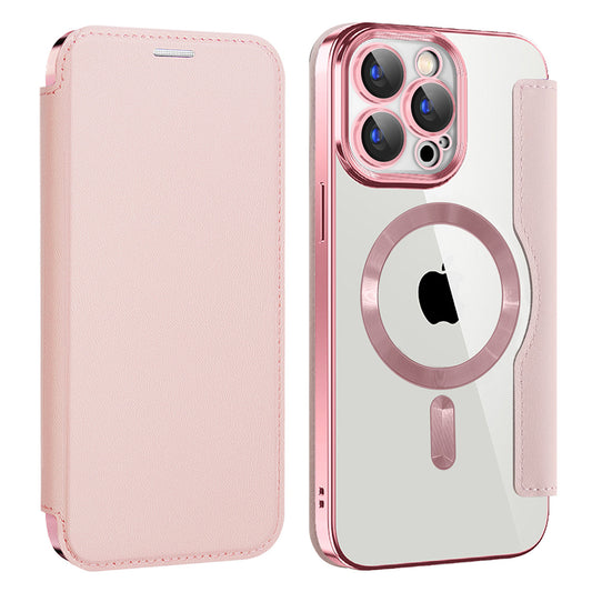 Funda MagSafe para Apple iPhone 15 Pro, Techsuit, SmartMag Book, Rosa