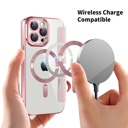 Funda MagSafe para Apple iPhone 15 Pro, Techsuit, SmartMag Book, Rosa