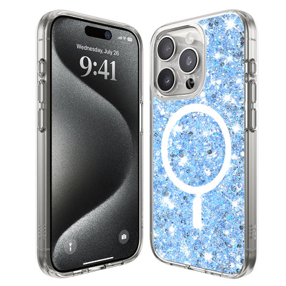 Funda MagSafe para Apple iPhone 15 Pro, Techsuit, Brillo Brillante, Azul