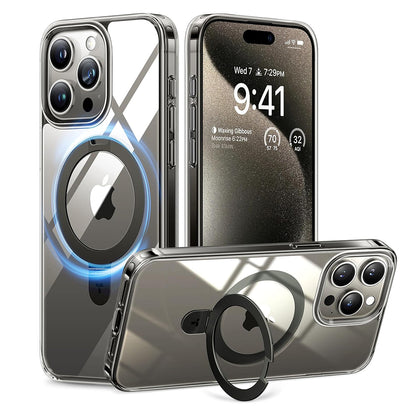 Funda MagSafe para Apple iPhone 15 Pro, Torras, Ostand, Transparente