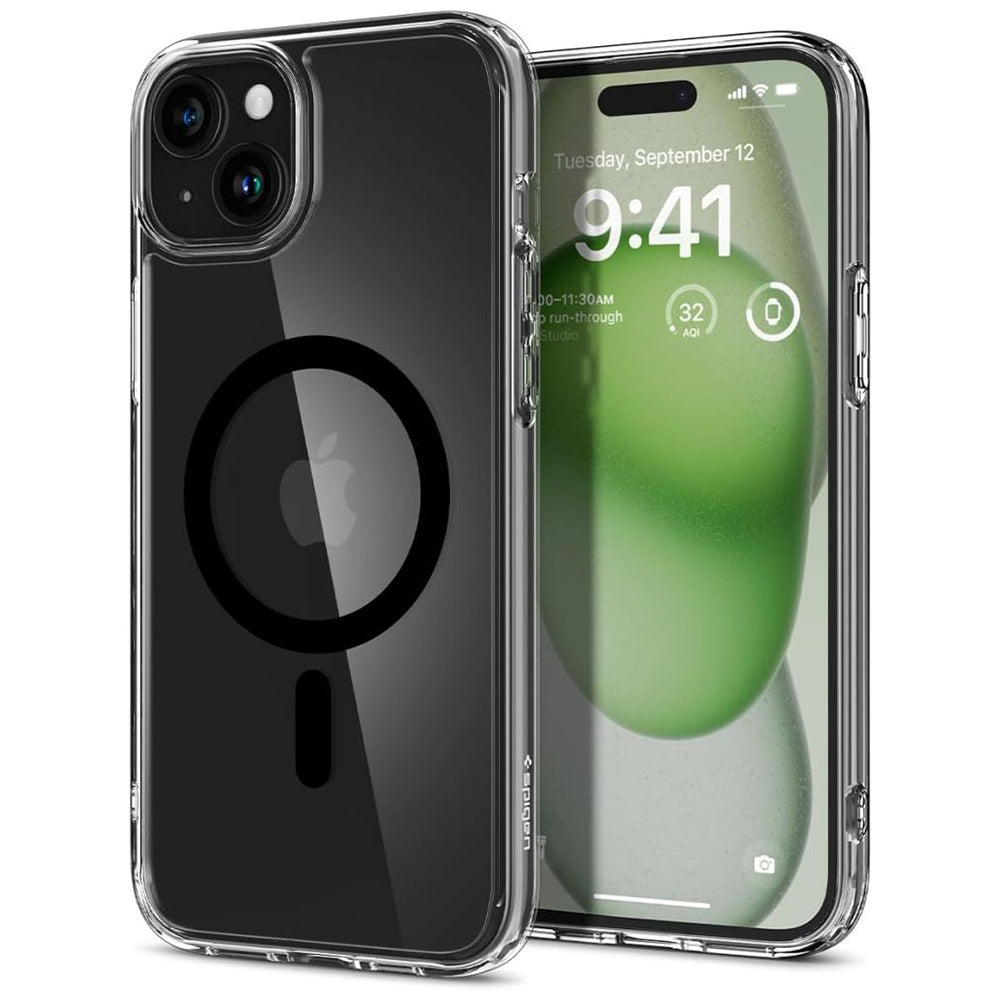Funda MagSafe para Apple iPhone 15, Spigen, Ultra Hybrid, Negra ACS06803