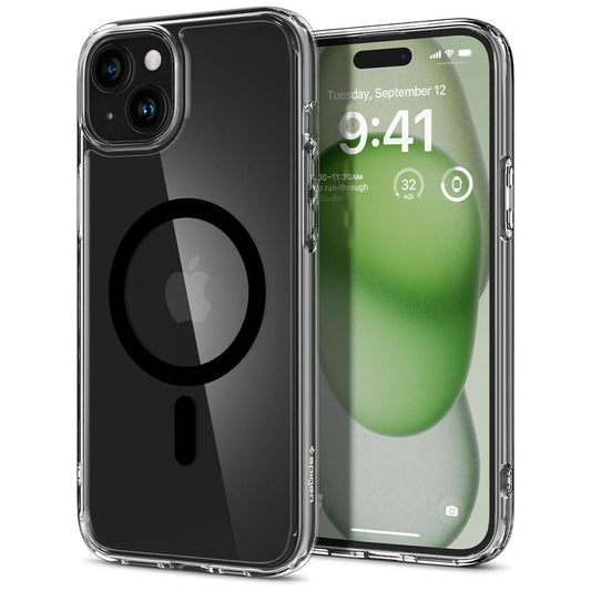 Funda MagSafe para Apple iPhone 15, Spigen, Ultra Hybrid, Negra