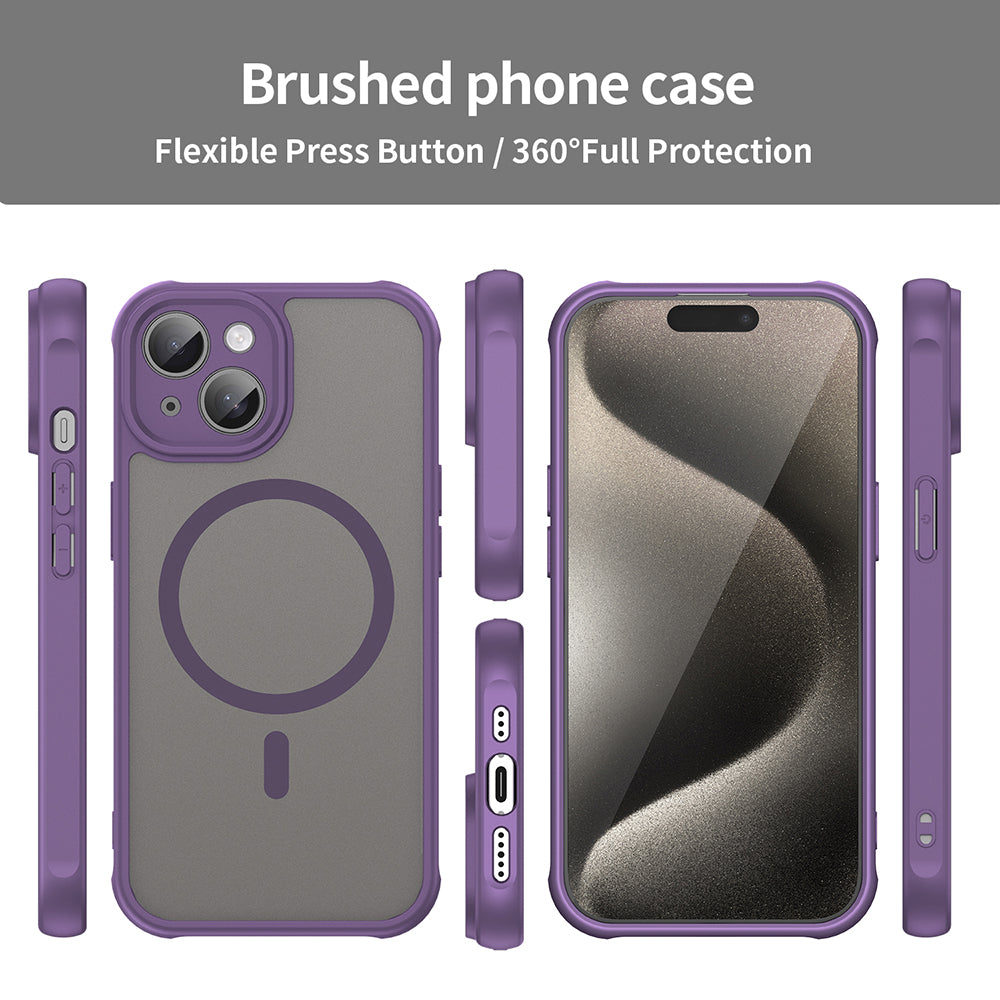 Funda MagSafe para Apple iPhone 15, Techsuit, HaloFrost II, Morado