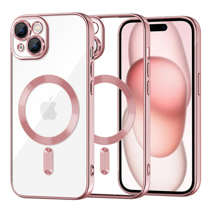 Funda MagSafe para Apple iPhone 15, Techsuit, Luxury Crystal, Rosa