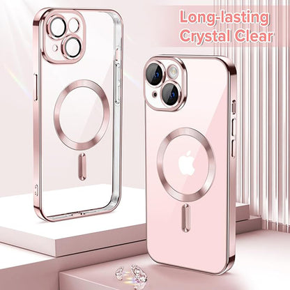 Funda MagSafe para Apple iPhone 15, Techsuit, Luxury Crystal, Rosa