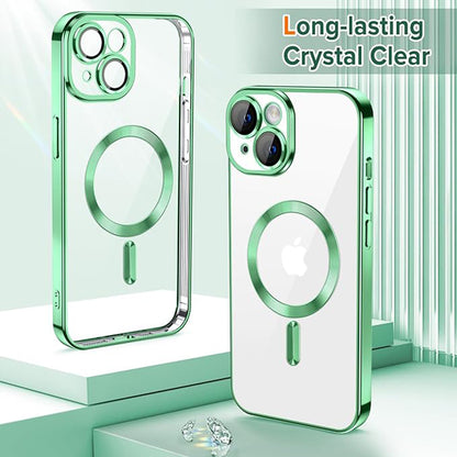 Funda MagSafe para Apple iPhone 15, Techsuit, Luxury Crystal, Verde Claro