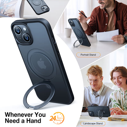 Funda MagSafe para Apple iPhone 15, Torras, Ostand, Negra