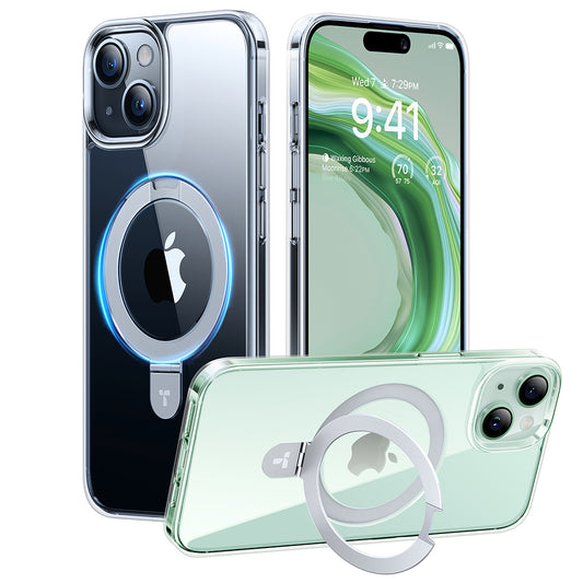 Funda MagSafe para Apple iPhone 15, Torras, Ostand, Transparente