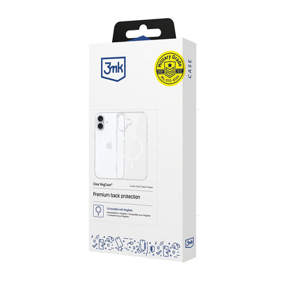Funda MagSafe para Apple iPhone 16, 3MK, Clear MagCase, Transparente