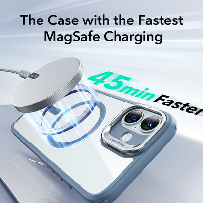 Funda MagSafe para Apple iPhone 16, ESR, Classic Hybrid Kickstand, Azul Transparente