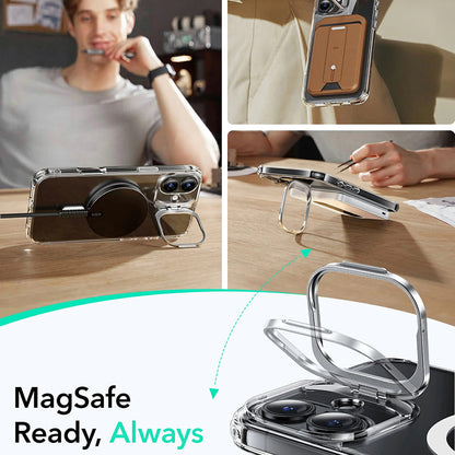 MagSafe Case for Apple iPhone 16, ESR, Classic Hybrid Kickstand, Satin Black