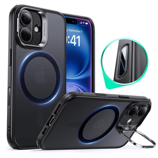 Funda MagSafe para Apple iPhone 16, ESR, Classic Hybrid Kickstand Slide, Negra Satinada