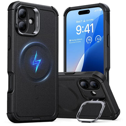 Funda MagSafe para Apple iPhone 16, ESR, Cyber Armor Kickstand, Negra