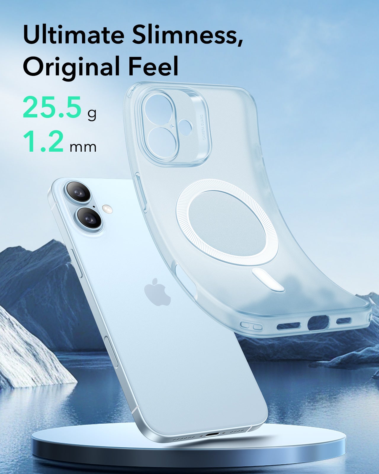 Funda MagSafe para Apple iPhone 16, ESR, Zero, Azul Satinado