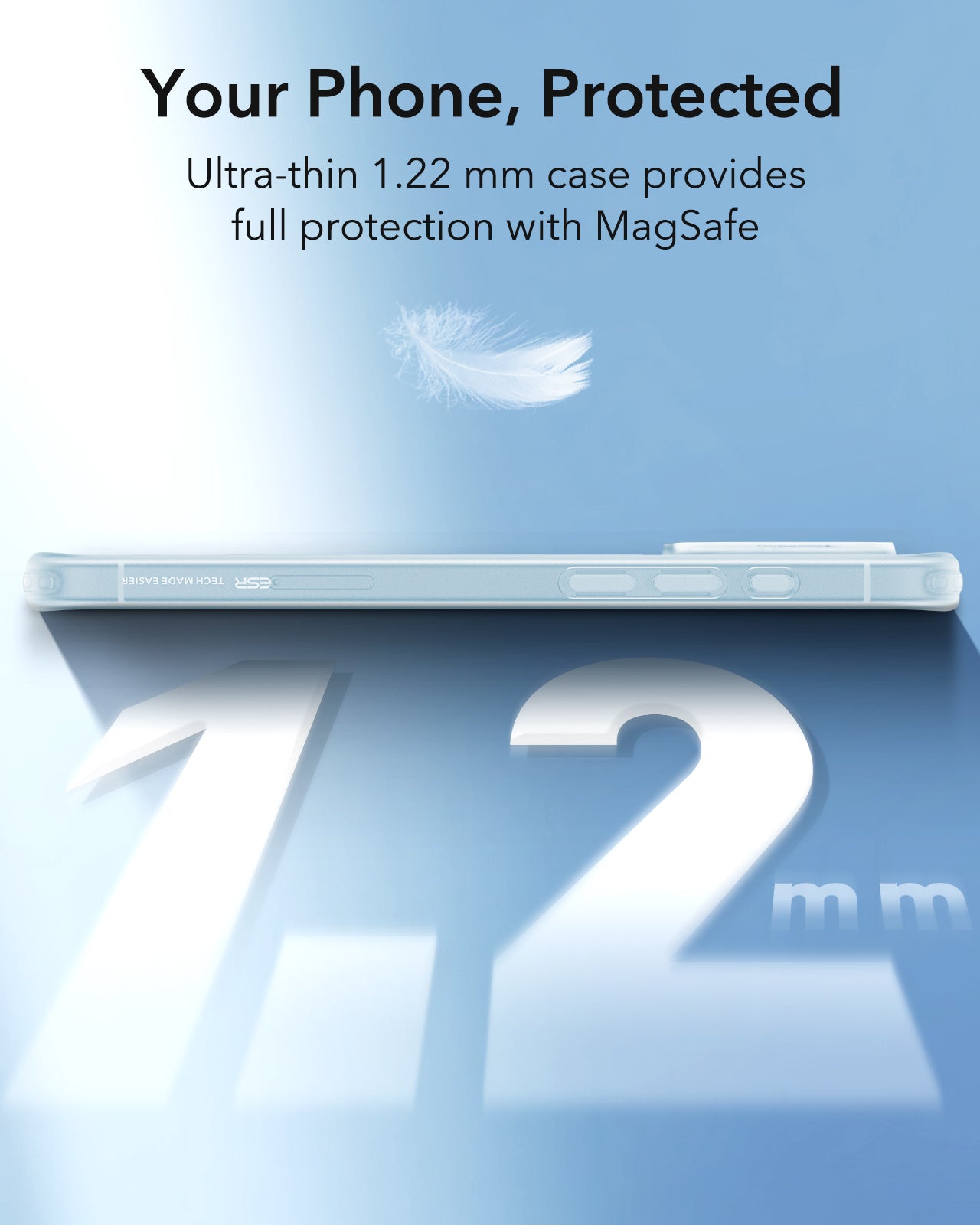 Funda MagSafe para Apple iPhone 16, ESR, Zero, Azul Satinado