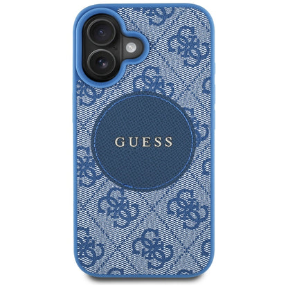 Funda MagSafe para Apple iPhone 16, Guess, 4G Circle Classic Logo, Azul