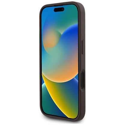 Funda MagSafe para Apple iPhone 16, Guess, 4G Circle Classic Logo, Marrón