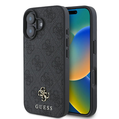 Funda MagSafe para Apple iPhone 16, Guess, 4G Classic, Negra