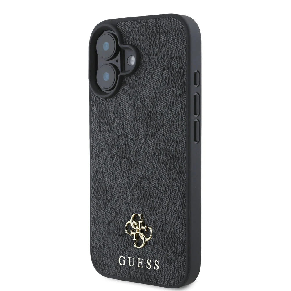 Funda MagSafe para Apple iPhone 16, Guess, 4G Classic, Negra